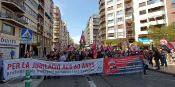 Trabajadores del Sector reclaman en Valencia la edad de jubilación del transporte a los 60 años