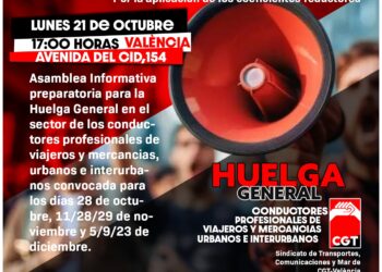 Asamblea informativa sobre la Huelga General convocada para los y las conductores/as Profesionales