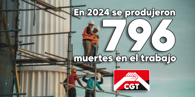 En 2024 se produjeron 796 muertes en el trabajo